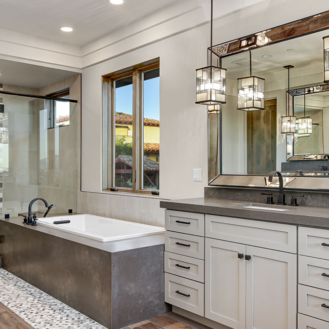 remodeled bathroom with new cabinets lansing mi