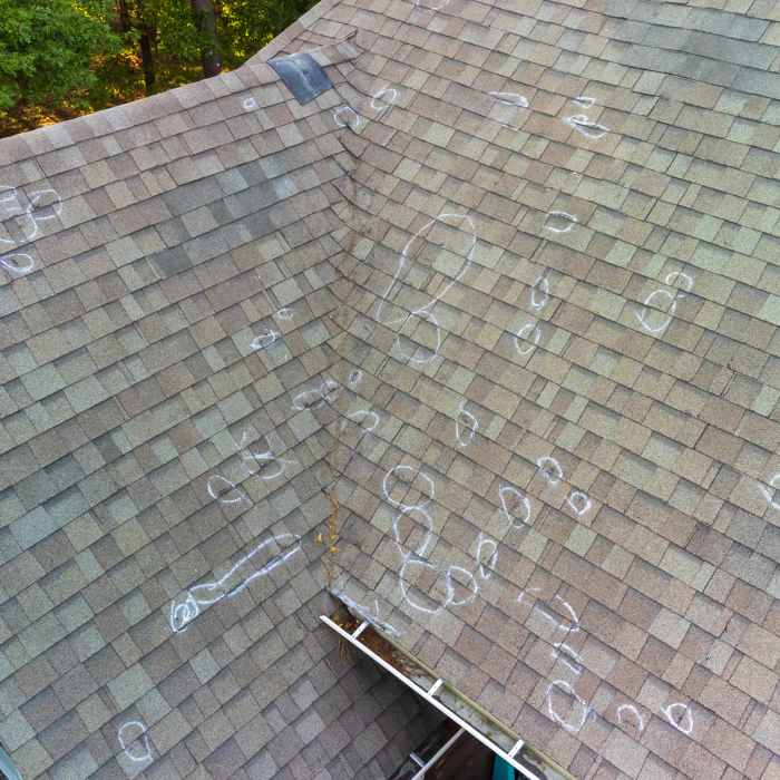 roof with hail damage