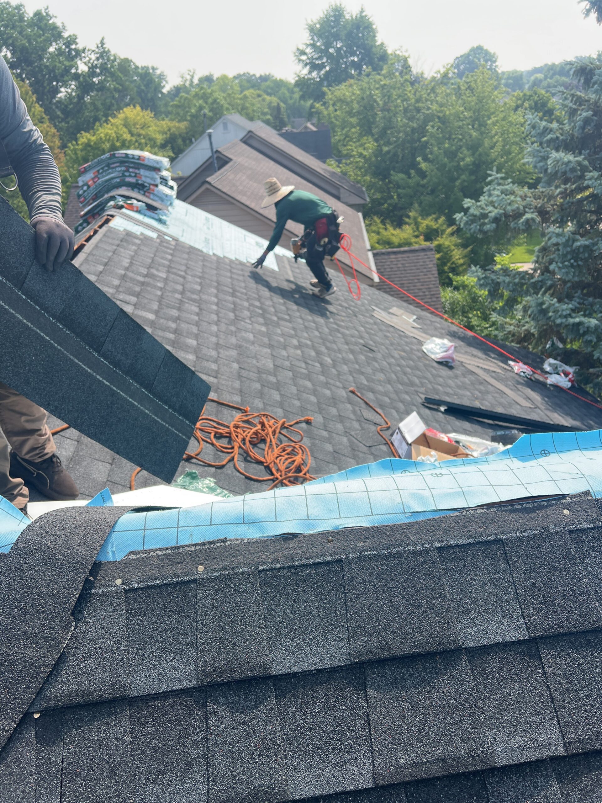 Farmington Hills, Michigan roof during replacement