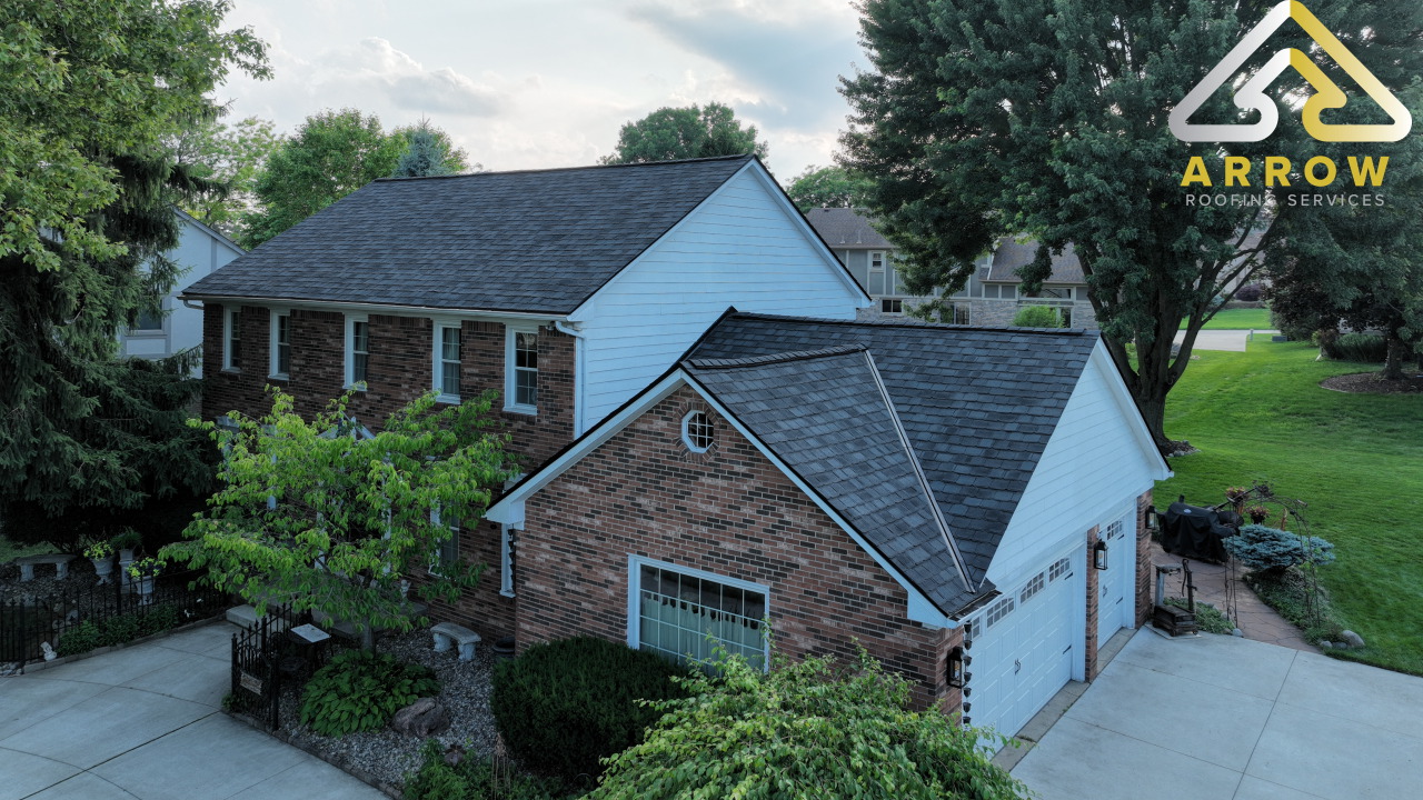 Completed roof replacement in Northville, Michigan